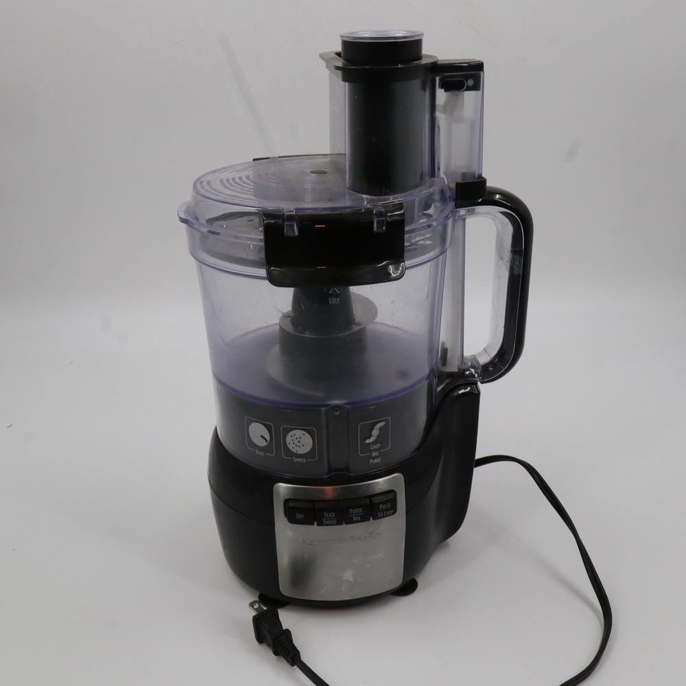Hamilton Beach 70720 Food Processor Black Slice Shred Puree Pulse Chop 10 Cup